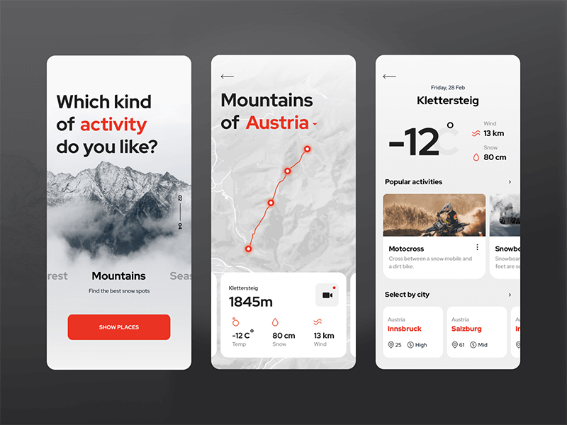 黑灰红旅行app