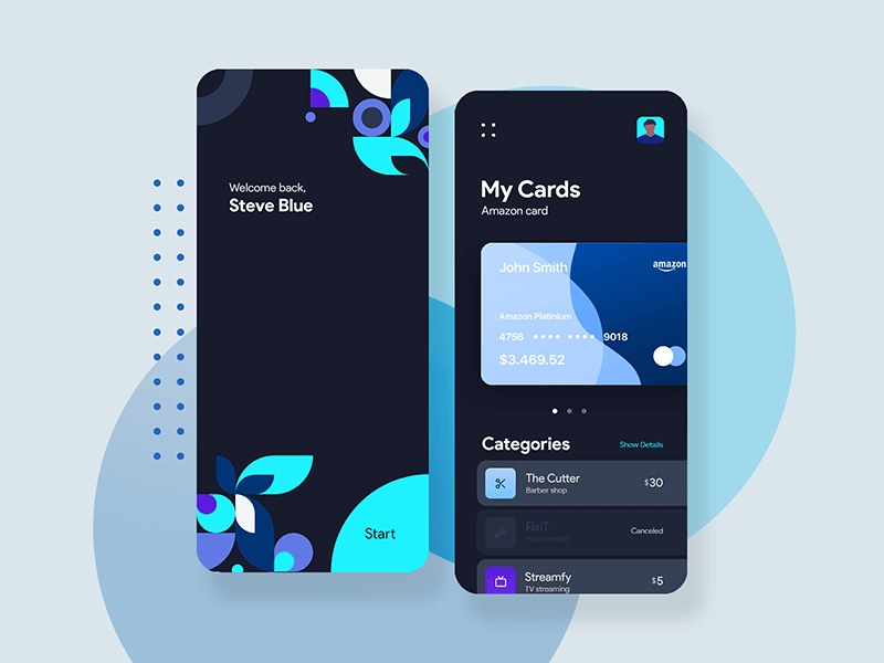 深色蓝色金融app